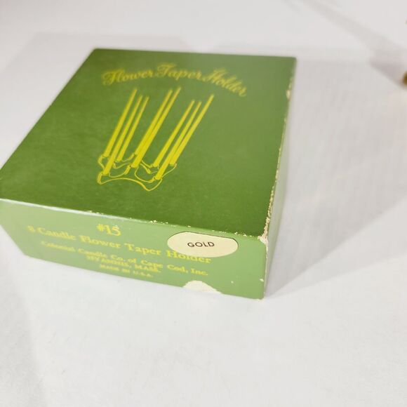 Vtg Brass Taper Candlestick Candle Holder Lot of Angels Flower MCM USA Hong Kong - Picture 14 of 15